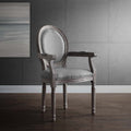 Light Gray Upholstered Fabric Dining Armchair W566