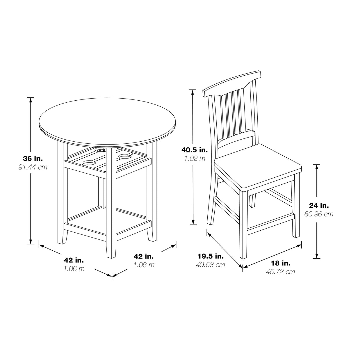 5pc Table Chairs Set Slate Gray Wood Stain Finish A499