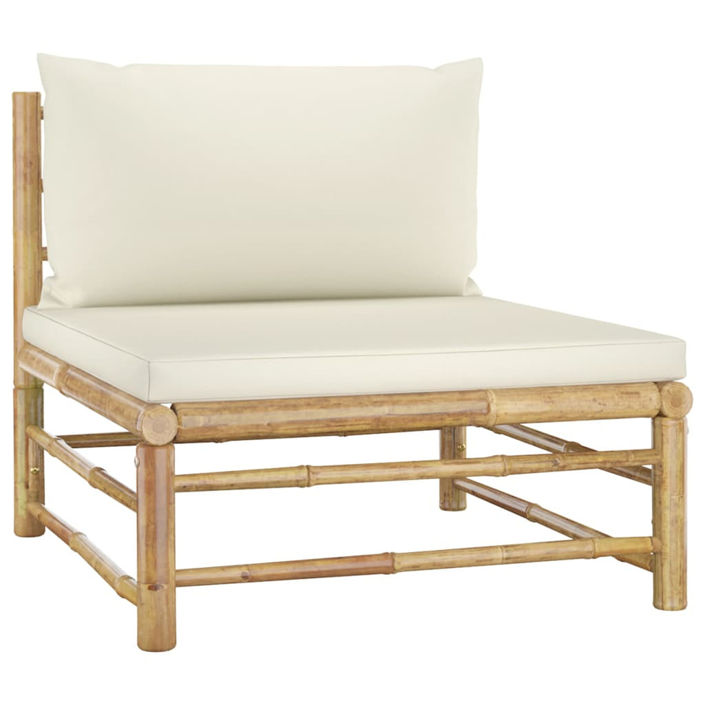 9 Piece Outdoor Sectional Sofa Set with Table Stool Bamboo F60351