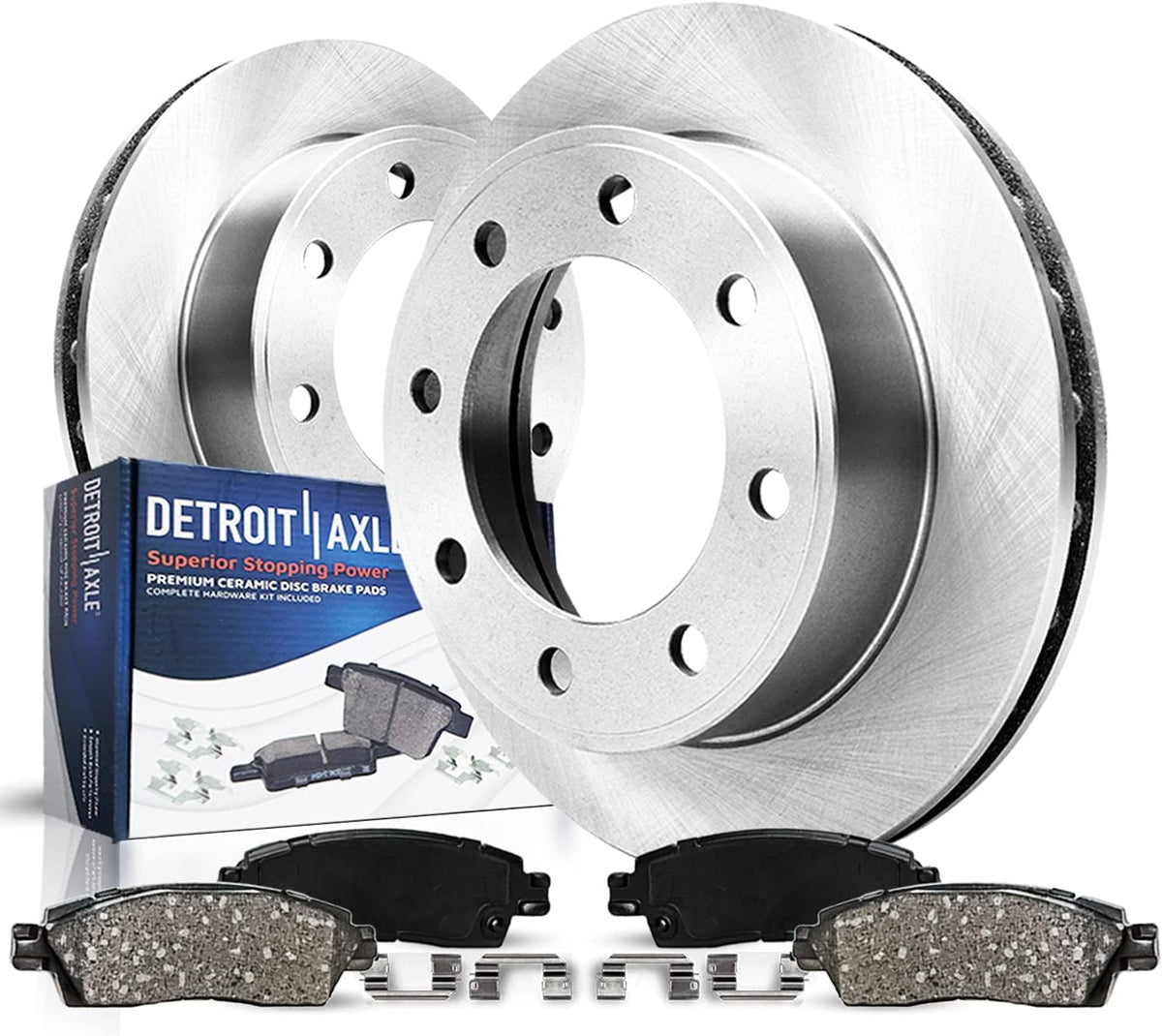 Front Disc Rotors and Brake Pads 4pc Set W52230