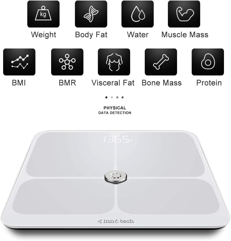Smart Body Fat Scale Bluetooth Digital BMI Bathroom Weight Scales Pack of 2 K119381