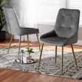 Grey and Gold Dining Chair Set of 2 C325