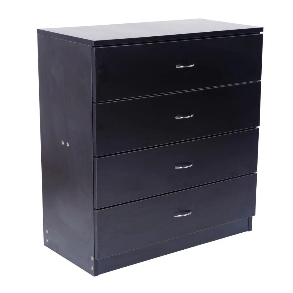 Black 4 Drawer Wood Nightstand A41508