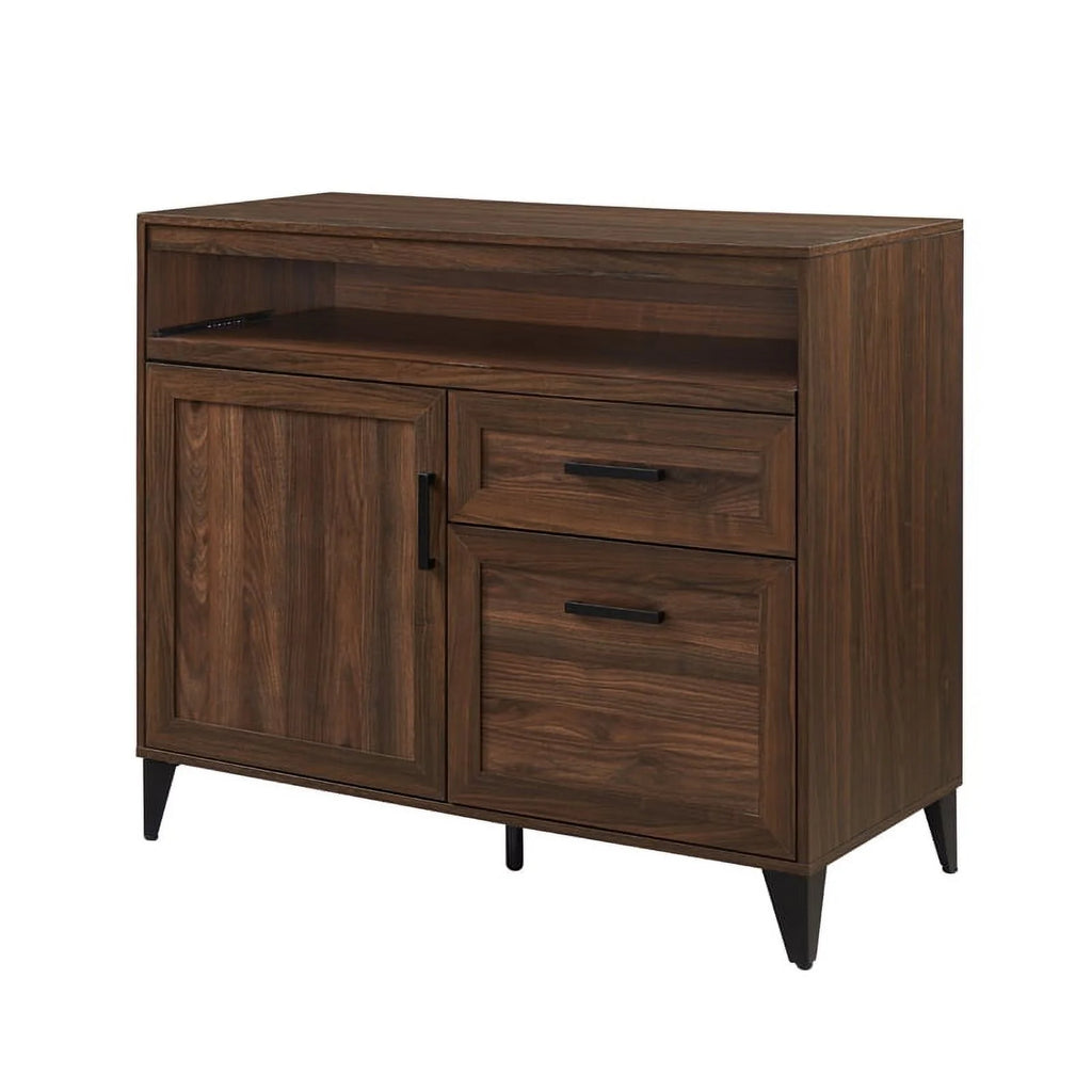 Dark Walnut 2 Drawer Wood Secretary Desk Sideboard O274