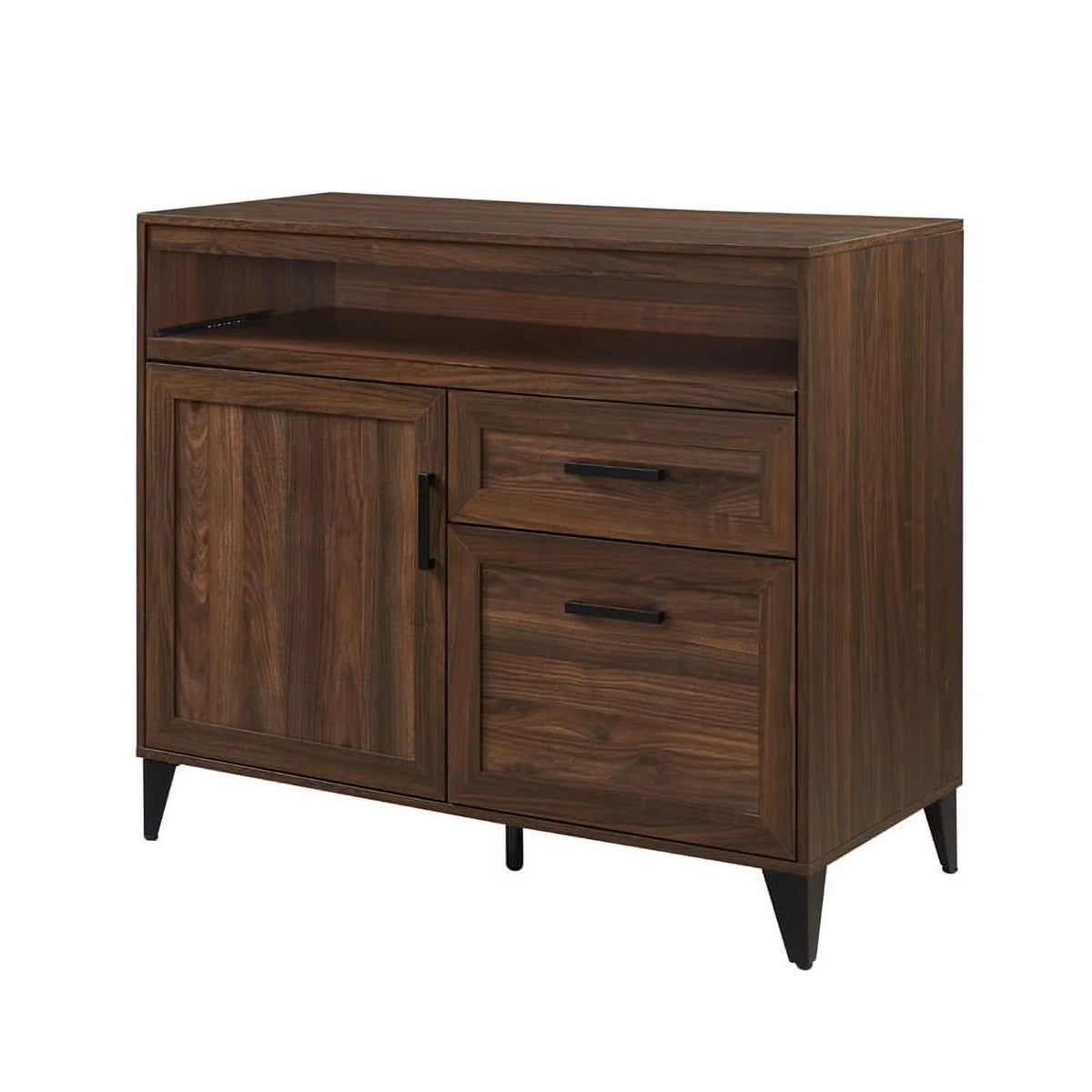 Dark Walnut 2 Drawer Wood Secretary Desk Sideboard O274