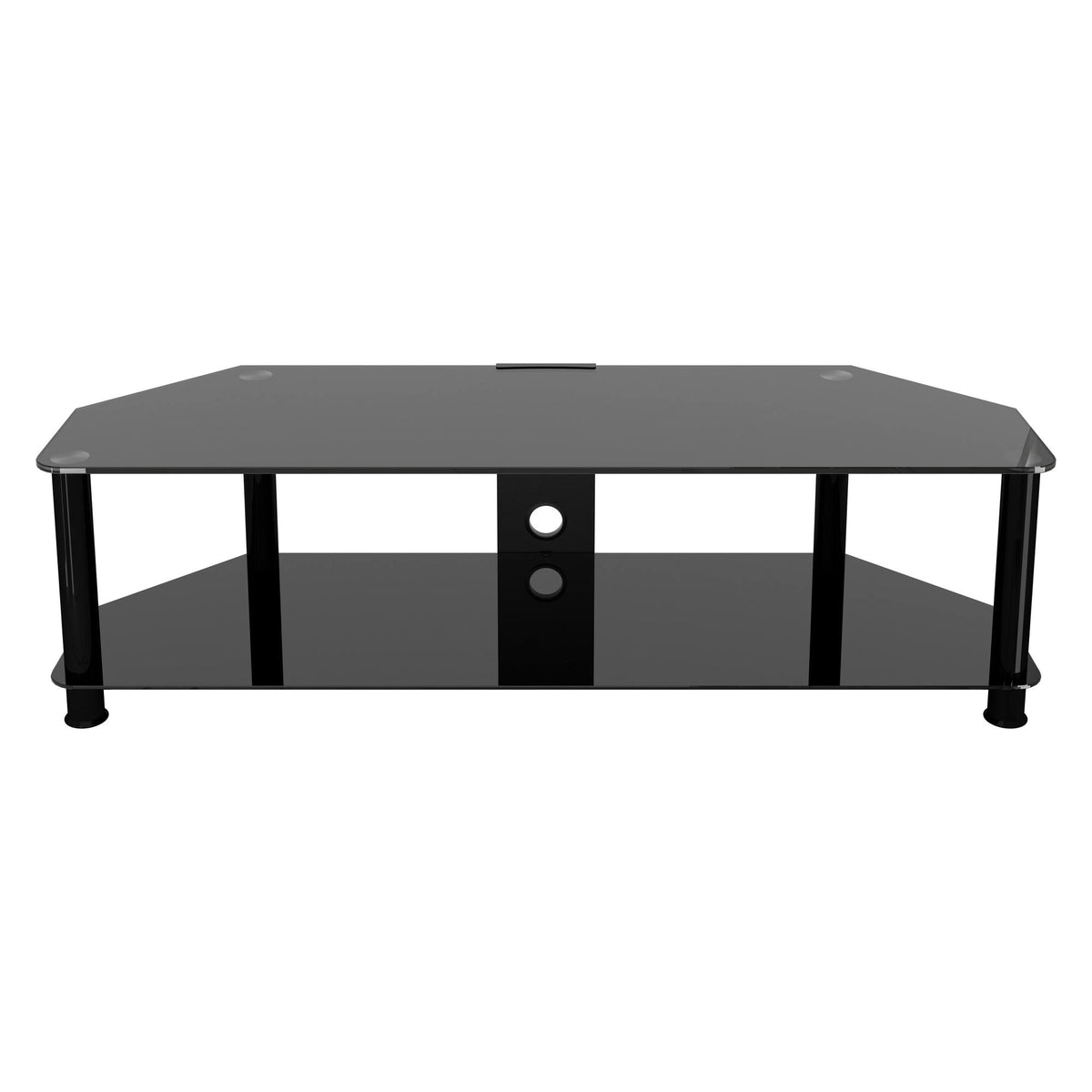 TV Stand with Cable Management, Black Y959