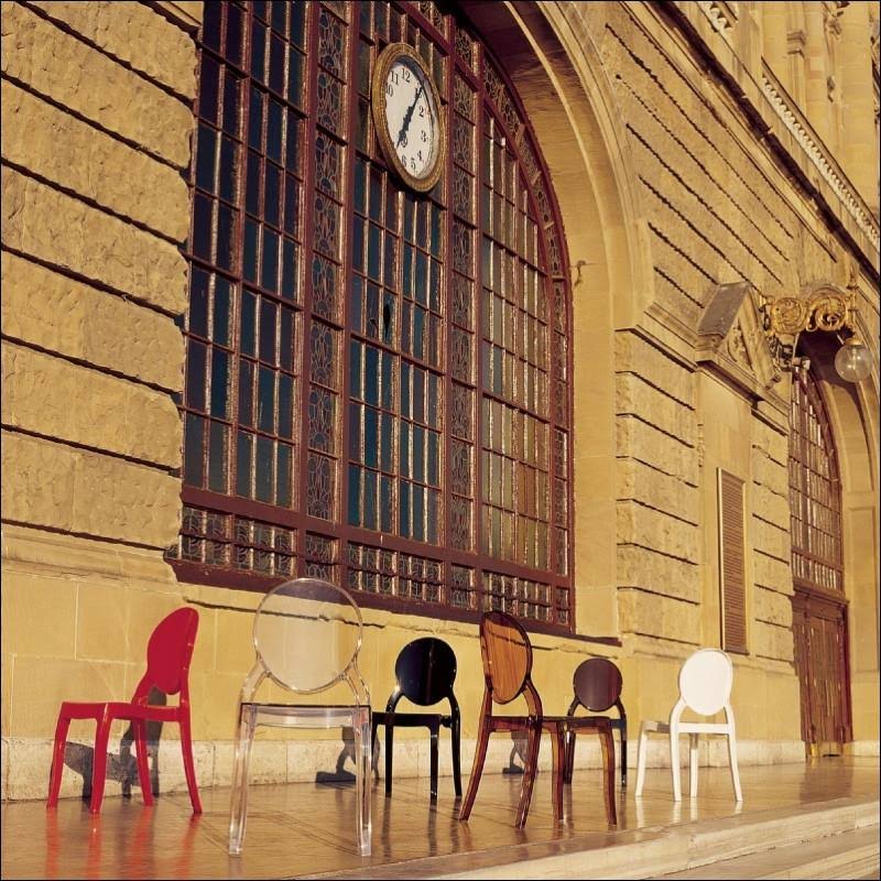 Glossy Red Polycarbonate Dining Chair Y618252