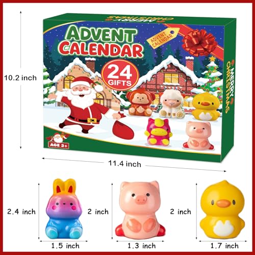 2025 Christmas Advent Calendar with 24 Slow Rising Toys R7696