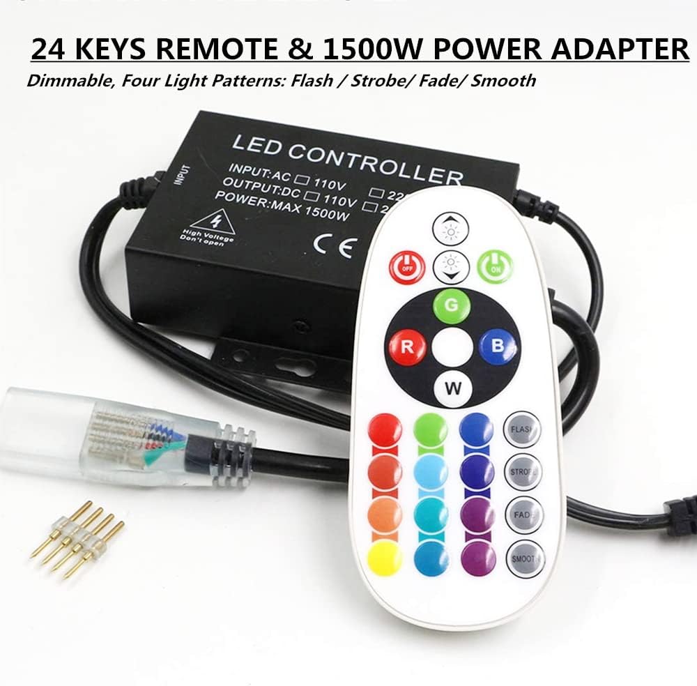 RGB LED Strip Lights with Remote (131.2ft/40m) F174