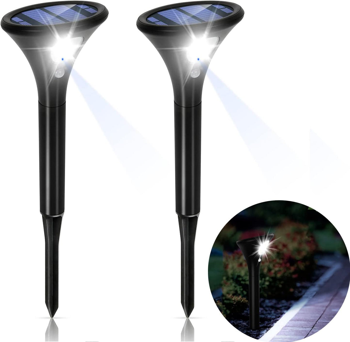 Black Solar Powered Pathway Lights O534