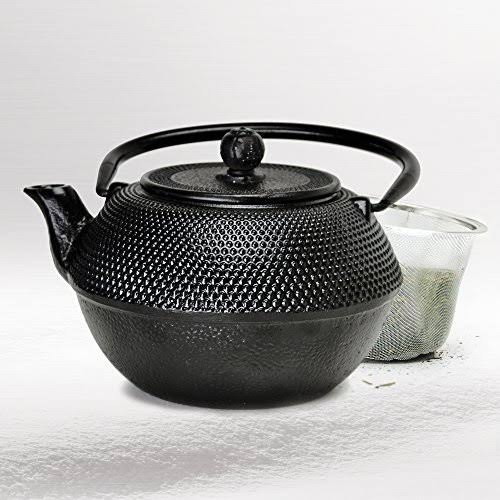 Black Hammered 40 Ounce Cast Iron Teapot W7537