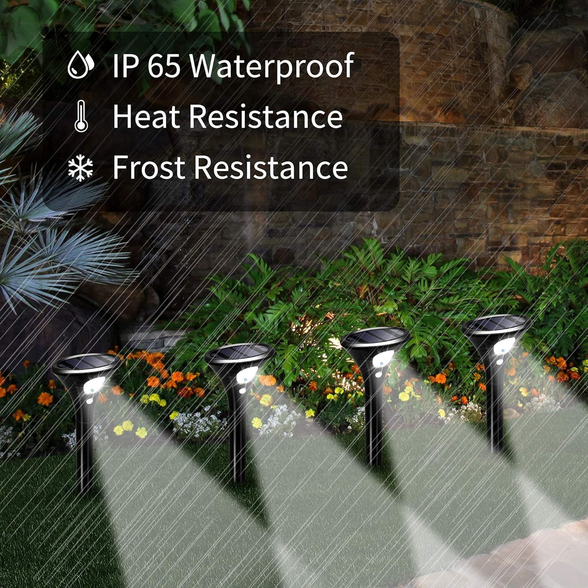 Black Solar Powered Pathway Lights O534