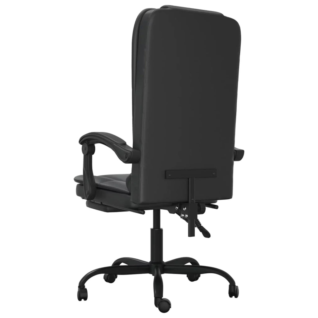 Black Faux Leather Massage Reclining Office Chair J70687