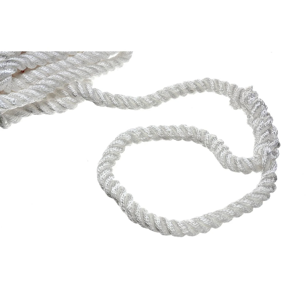3-Strand Twisted Nylon Dock Rope, ¾-Inch x 25 Feet, White D90749