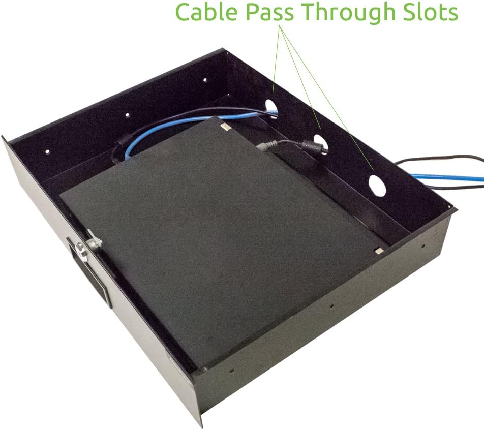 Black 3U Rack Mount Drawer with Lock and Key X861886