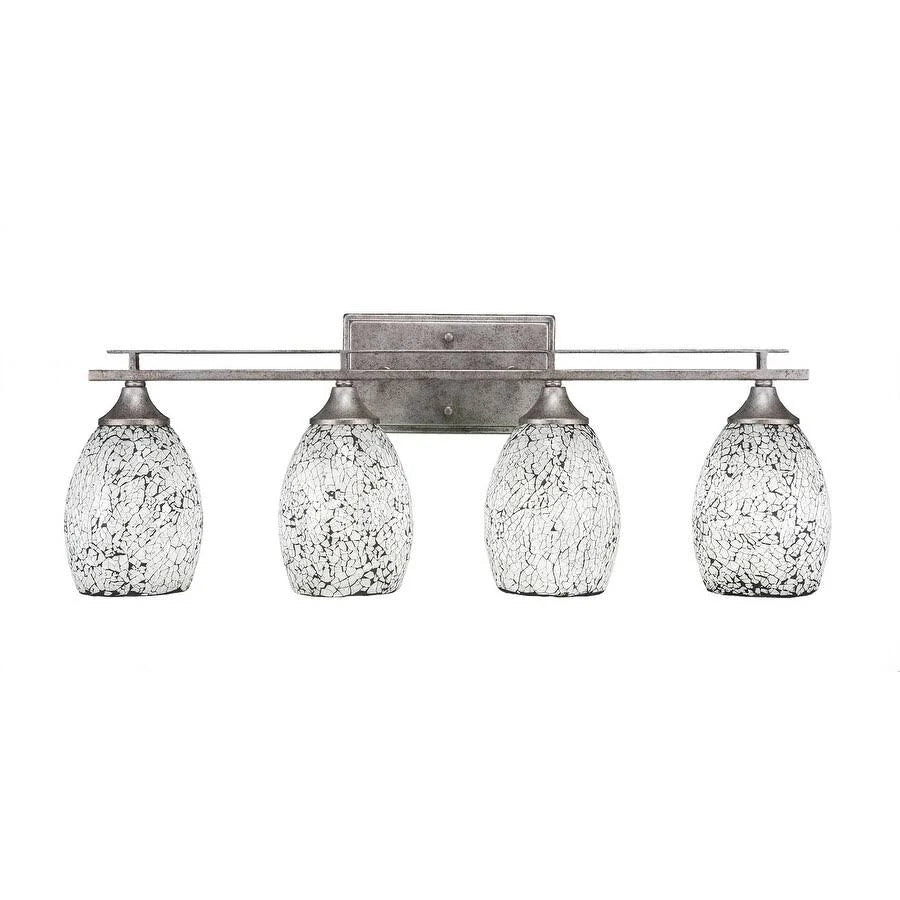Four Light Bath Bar Aged Silver E6671