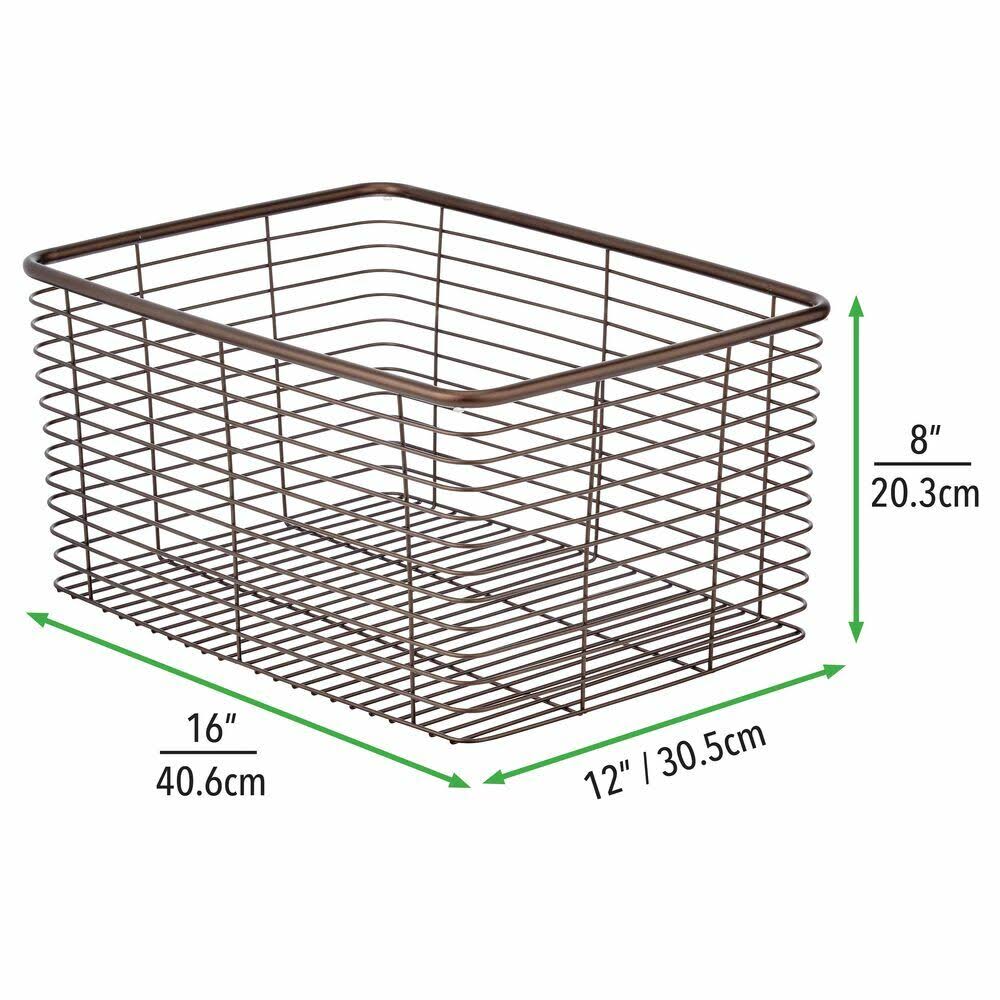 Metal Wire Kitchen Pantry Storage Organizer Bin M365