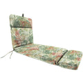 Almond Green Leaves Rectangular Outdoor Chaise Lounge Cushion with Ties Z594