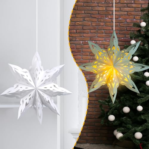 5 Pack Christmas Paper Snowflake Lanterns with LED Light O294