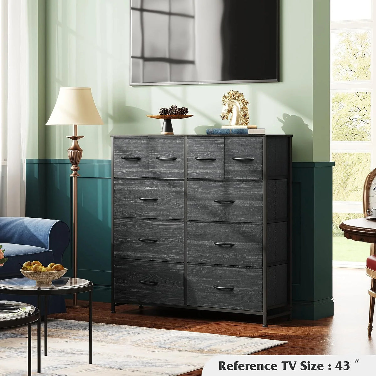 Fabric Dresser with 10 Deep Drawers V9937