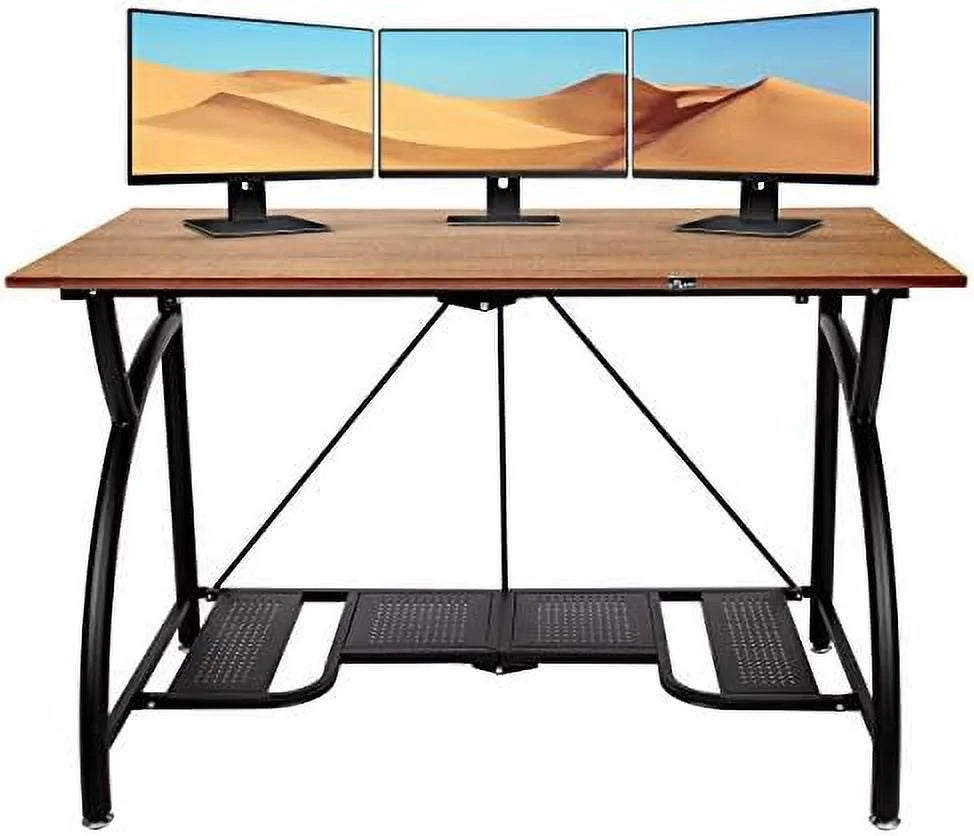 Folding Wooden Computer Desk with Bottom Shelf Black X72656