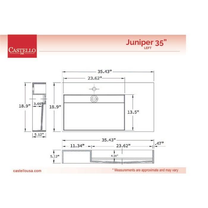 36 inch Gray Solid Surface Wall Mounted Sink D169561
