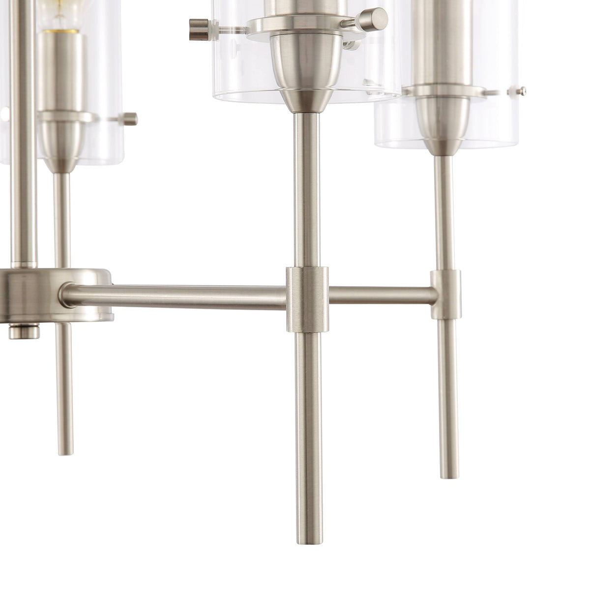 Satin Nickel 5-Light Chandelier Pendant with Clear Glass Shades A611138