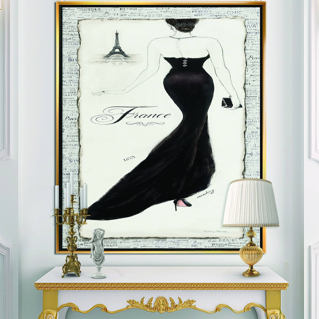 Framed Canvas - Black - 30 in. Wide x 40 in. High - Gold L81214