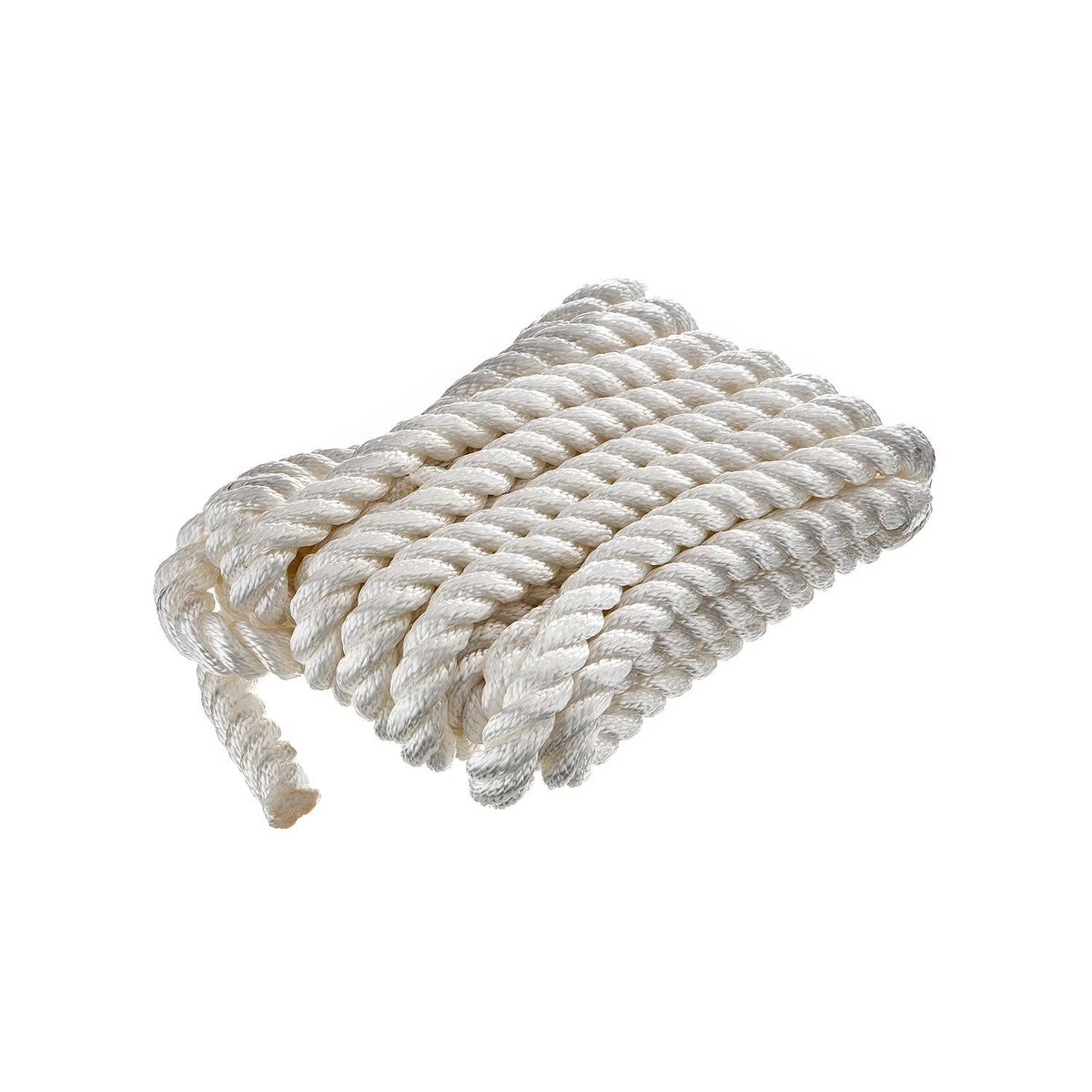 3-Strand Twisted Nylon Dock Rope, ¾-Inch x 25 Feet, White D90749