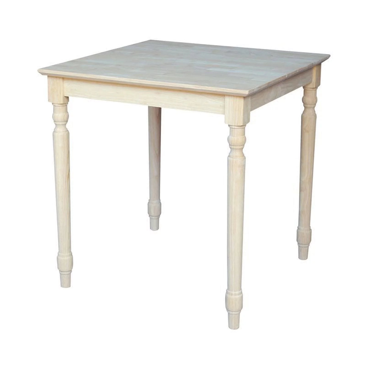 Solid Wood Top Table with Turned Legs in Natural V278084