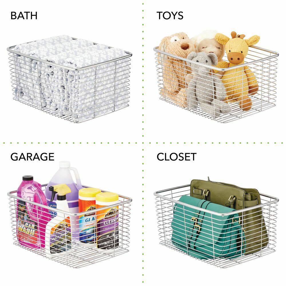Metal Wire Kitchen Pantry Storage Organizer Bin M365