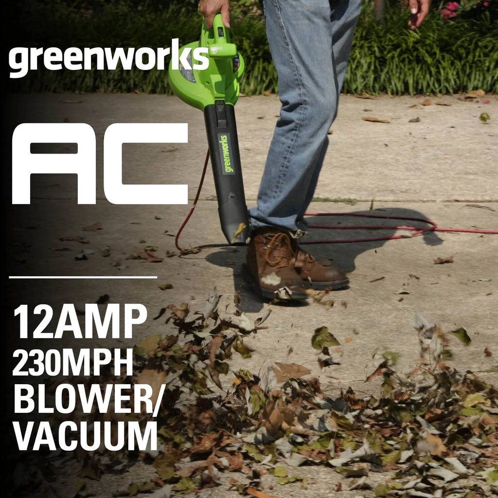 12 Amp 375 CFM Corded Electric Leaf Blower/Mulcher/Vacuum G7802