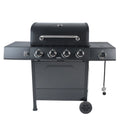 4-Burner Propane Gas Grill with Side Burner, Stainless Steel & Black J99262