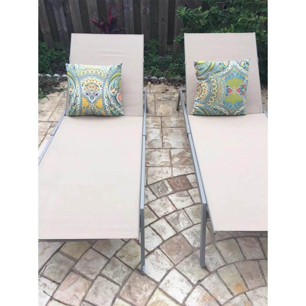 Tan 2 Pack Outdoor Chaise Lounge E720
