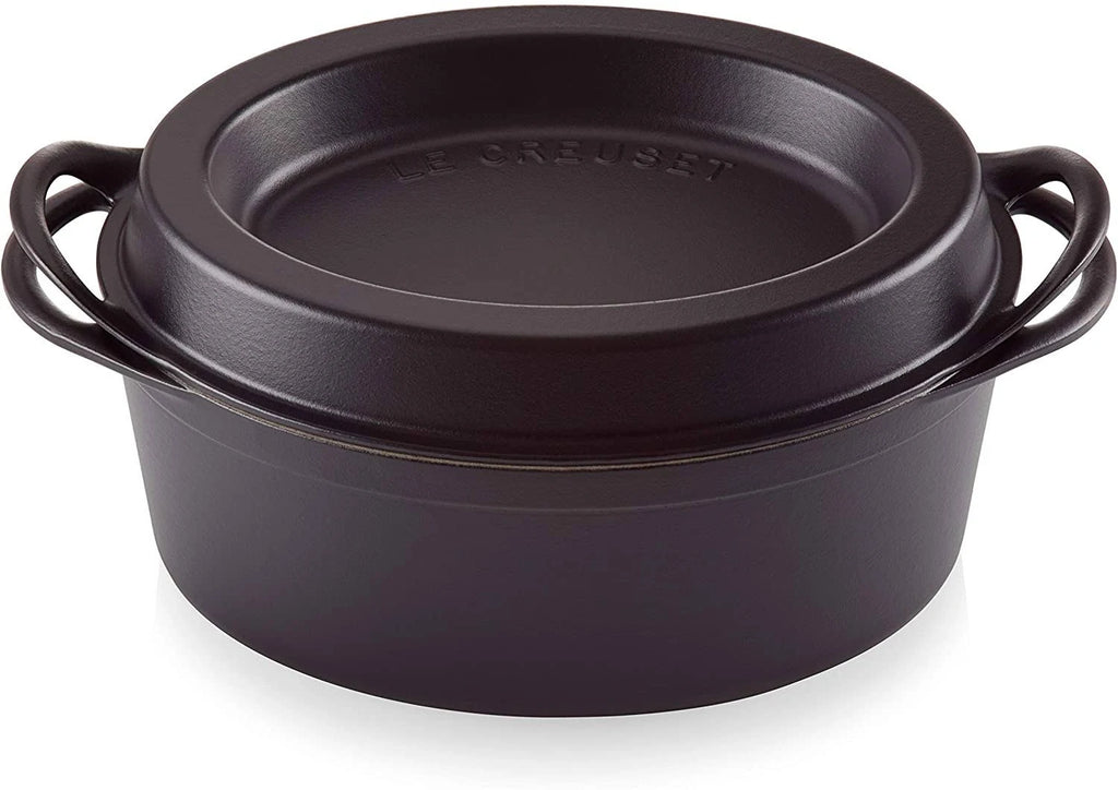 Satin Black Cast Iron Doufeu Casserole, 32 cm W103
