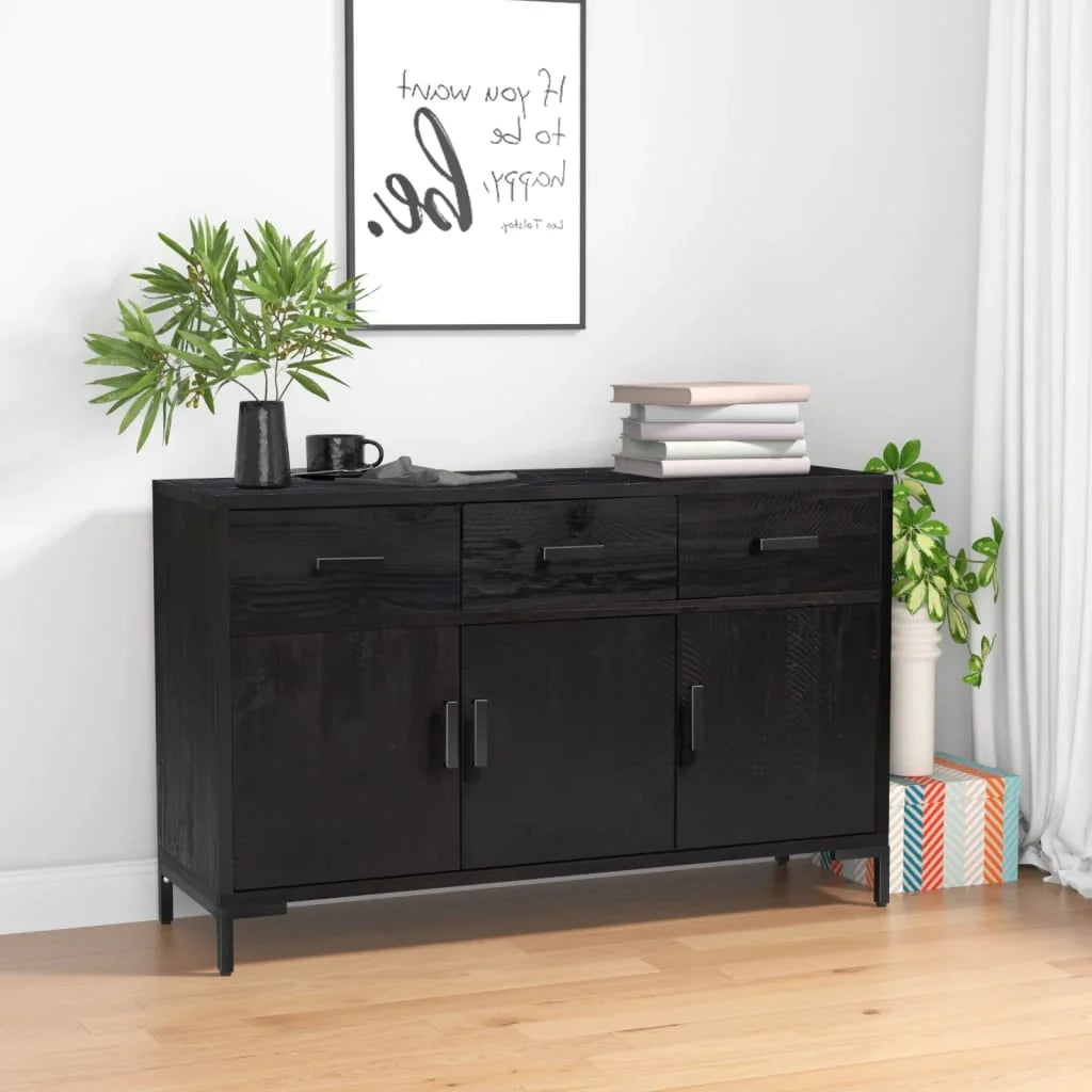 Black Solid Wood Pine Sideboard I2183