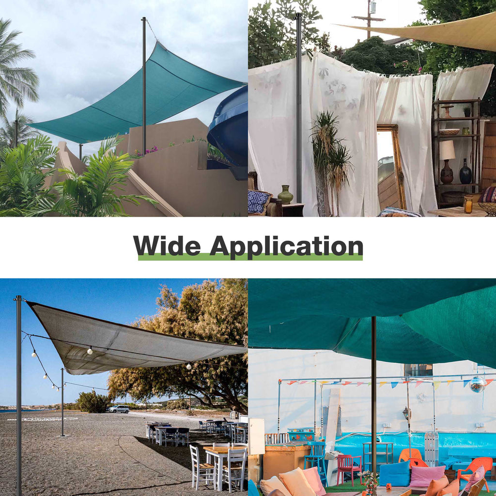 10Ft Black Shade Sail Pole E15402