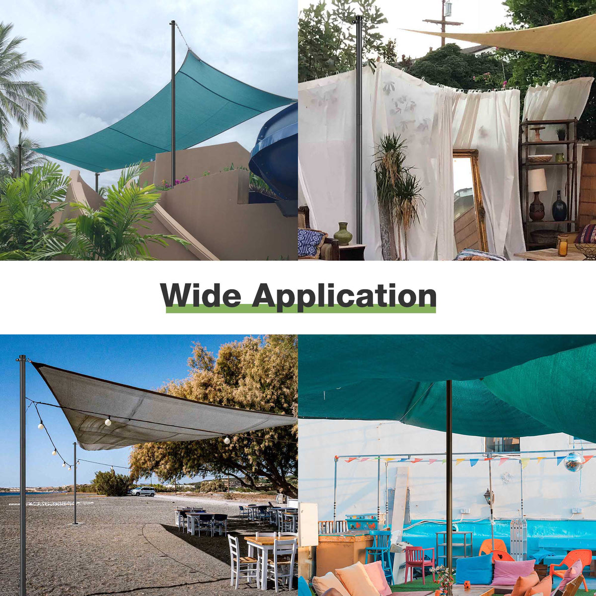 10Ft Black Shade Sail Pole E15402