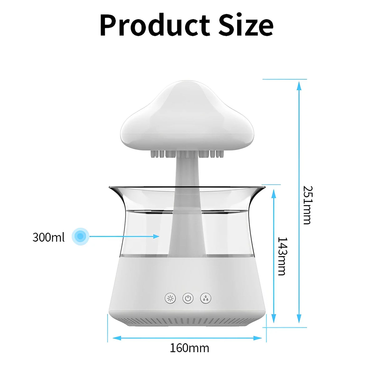 300ML Essential Oil Diffuser with 7 Colors LED Lights S98579