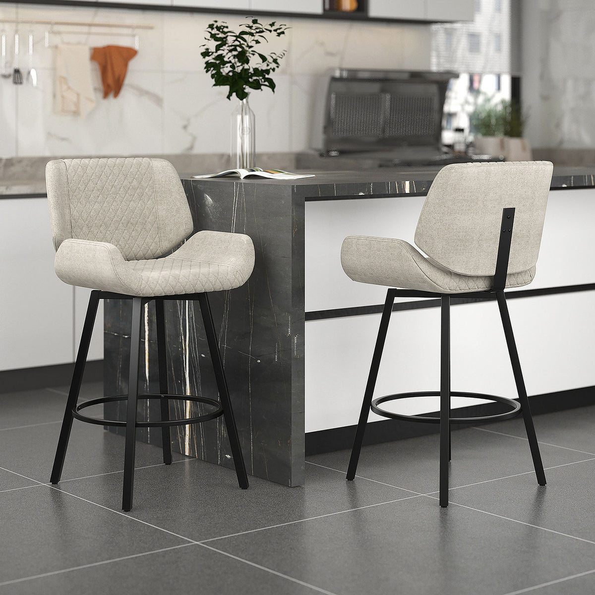 Rust Fabric Bentwood and Metal Side Chair Set of 2 P93226