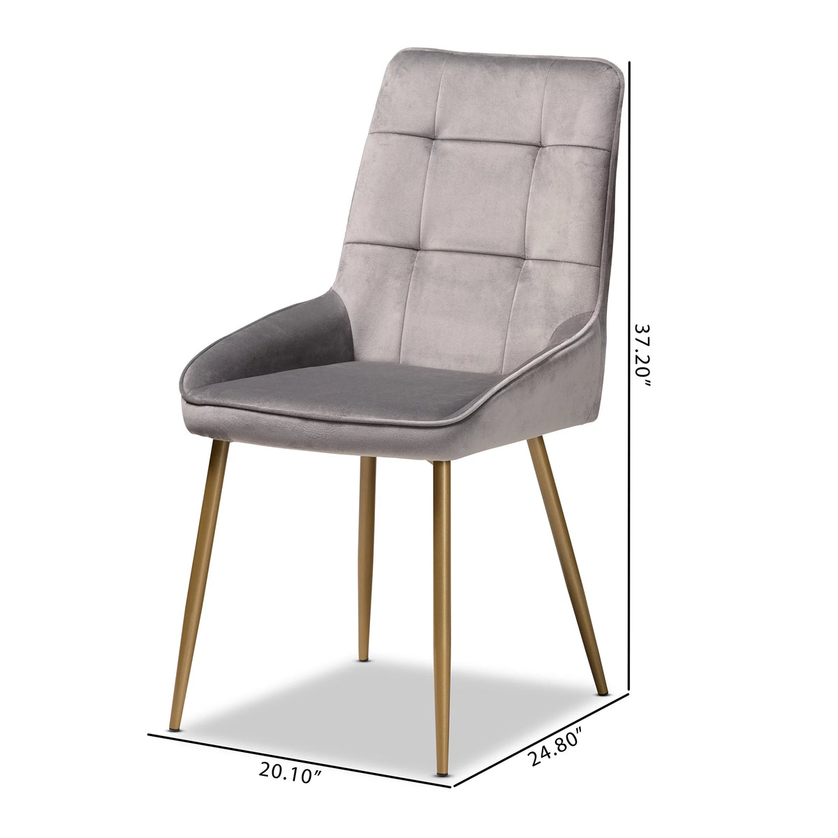 Grey and Gold Dining Chair Set of 2 C325
