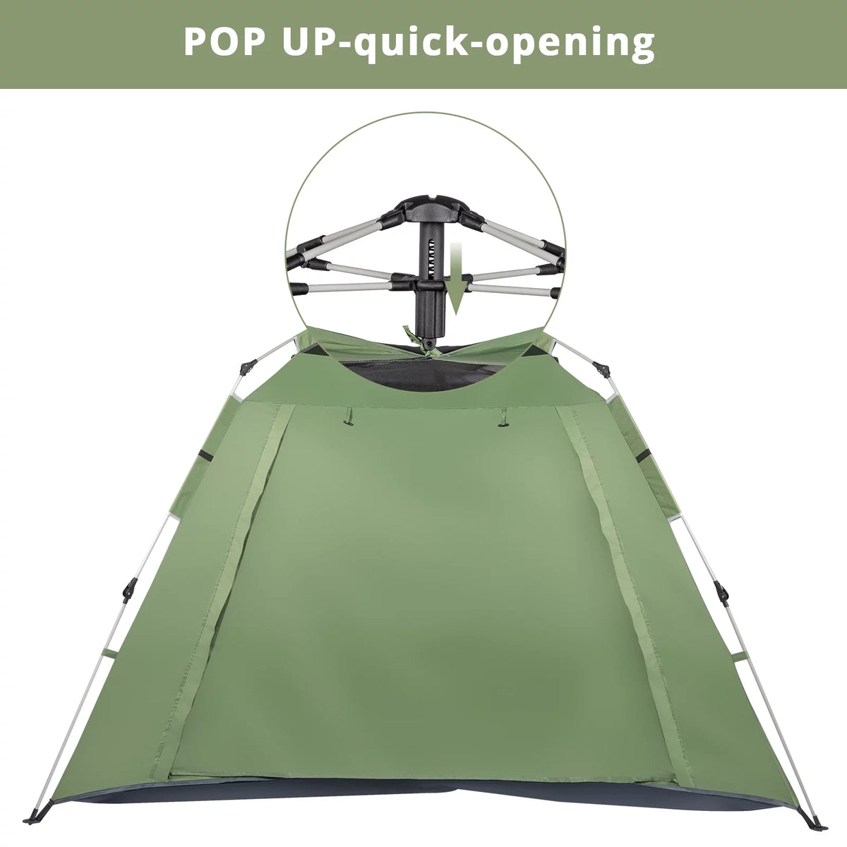 Camping Instant Tent 4 Person Waterproof Green J8266
