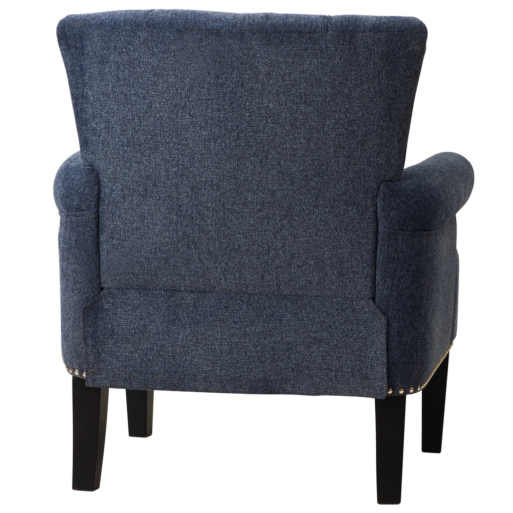Navy Blue Tufted Polyester Armchair Z5798