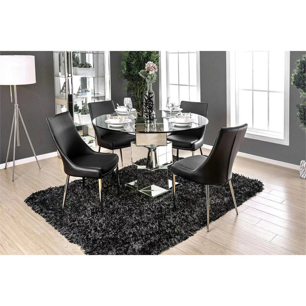 Glass Top 5-Piece Dining Table Set in Black H7252