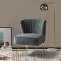 Gray Velvet Wide Side Chair I593