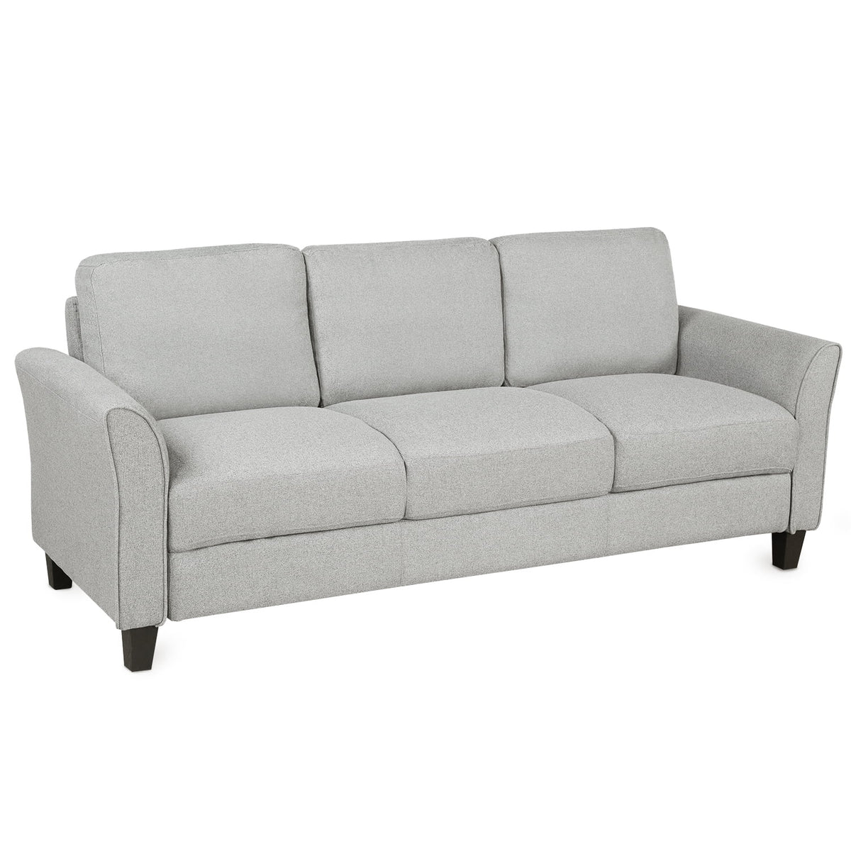 Light Gray 3-Seat Linen Fabric Sofa P4530