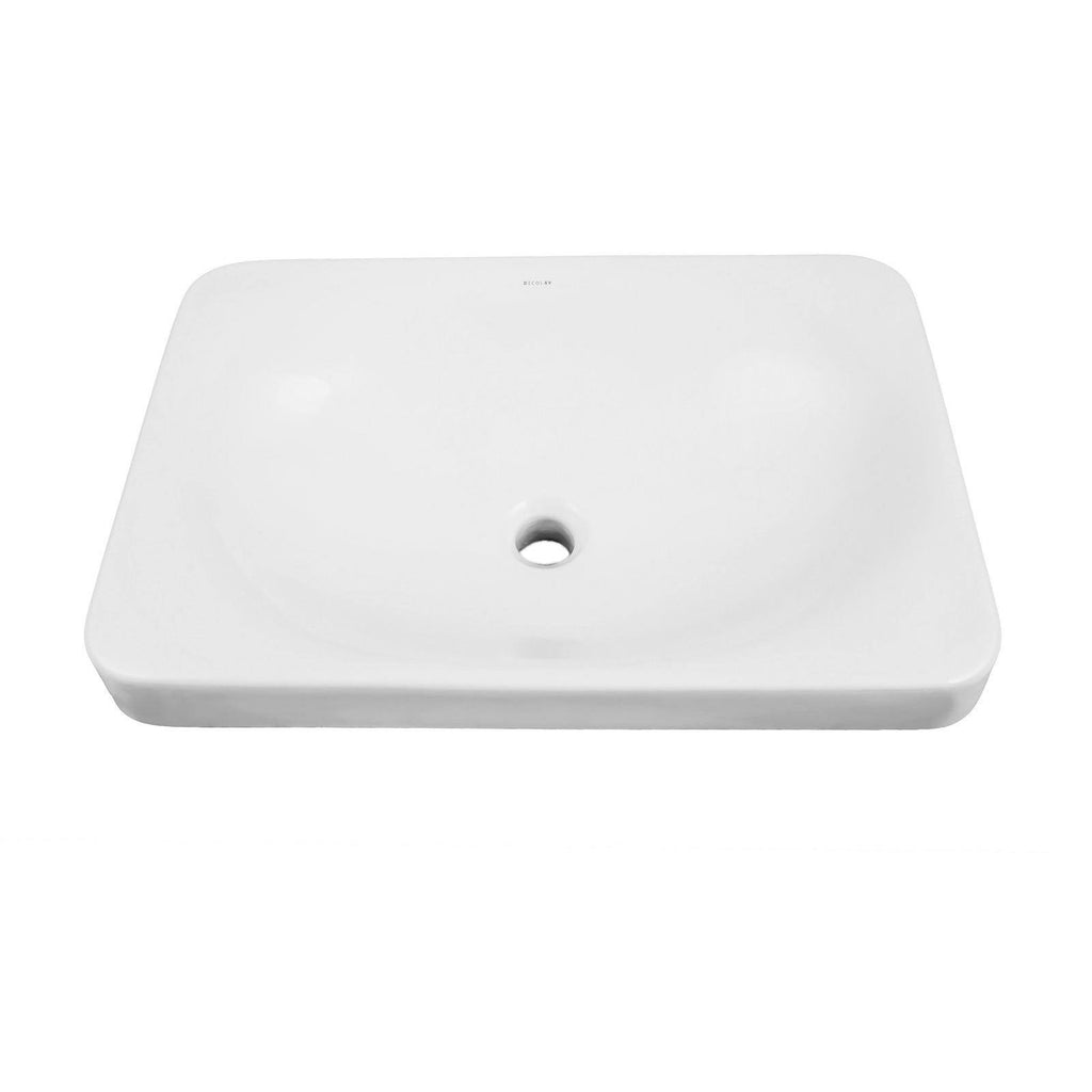 White Semi-Recessed Rectangular Lavatory Sink M885558