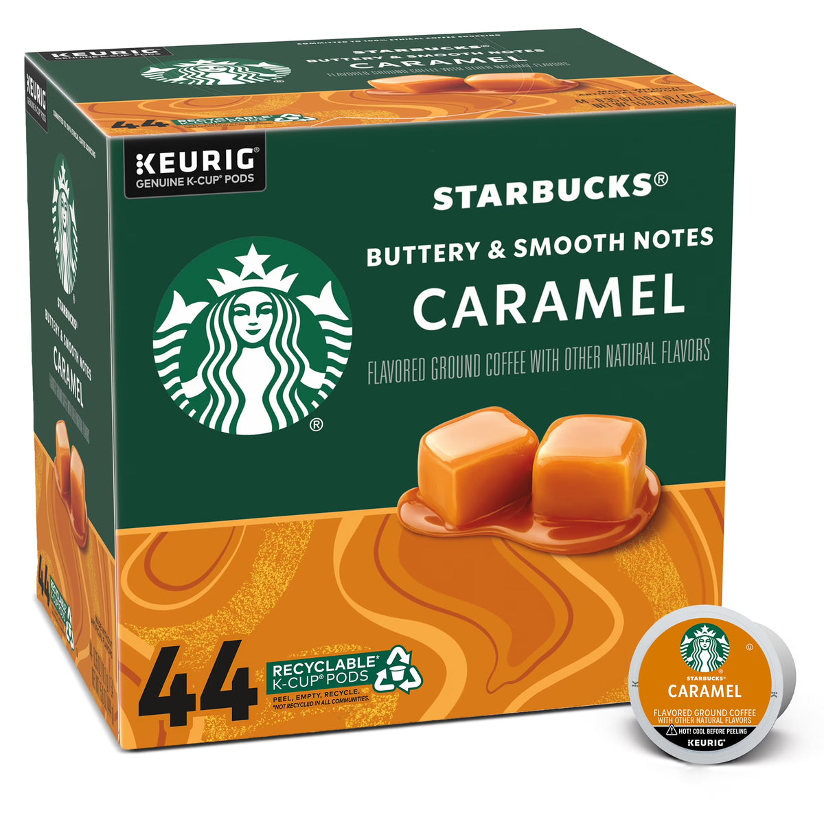 Caramel Medium Roast Coffee Pods, 44 Count I71105