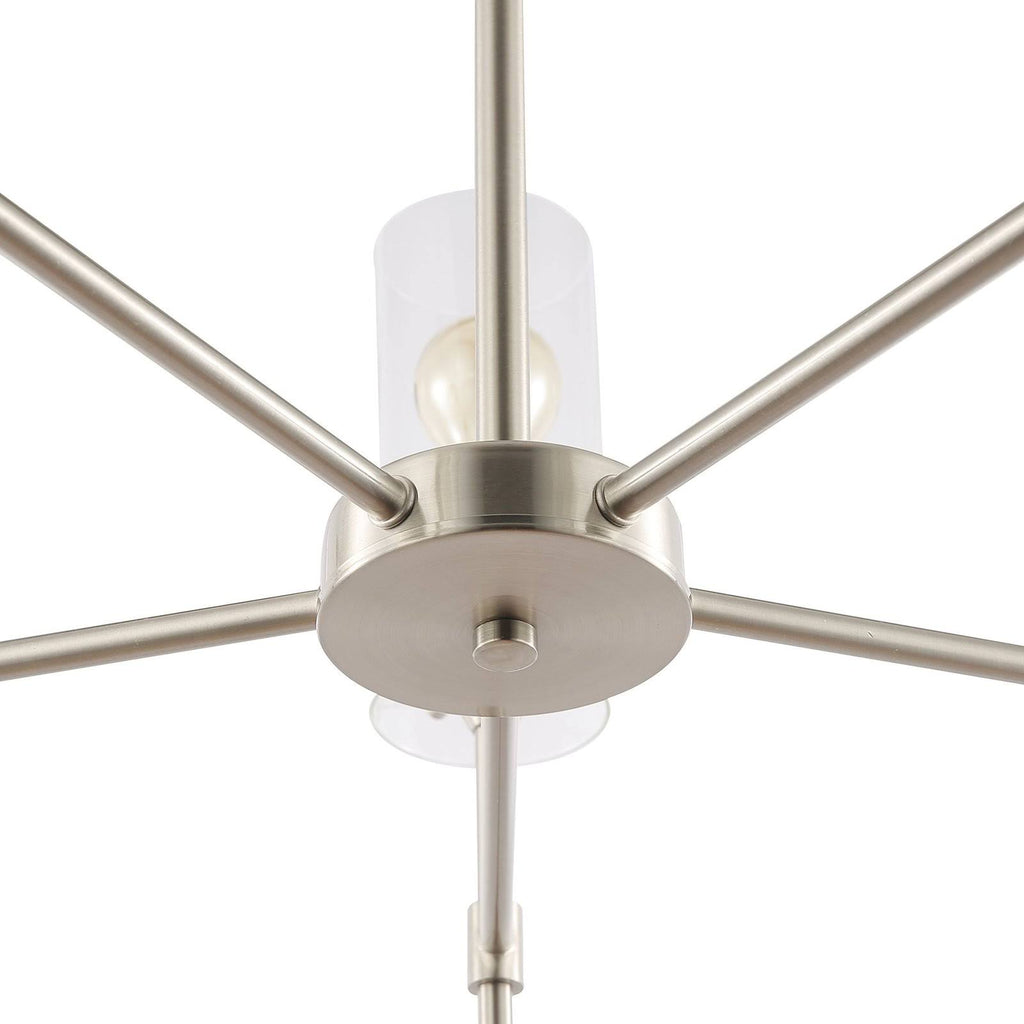 Satin Nickel 5-Light Chandelier Pendant with Clear Glass Shades A611138