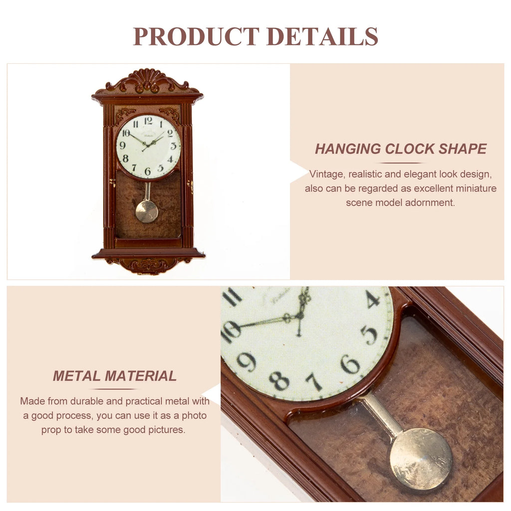 Mini Hanging Metal Doll House Clock Toy Q6052